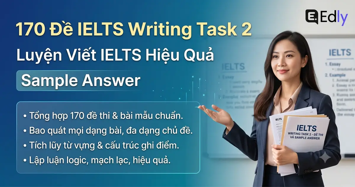 170 Đề IELTS Writing Task 2 Kèm Sample Answer | Luyện Viết IELTS Hiệu Quả
