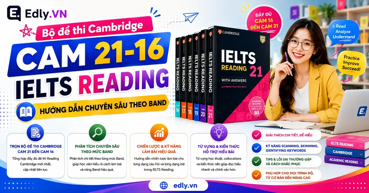 Bộ đề thi Cambridge CAM 21-16 IELTS READING (Hướng dẫn chuyên sâu theo Band)