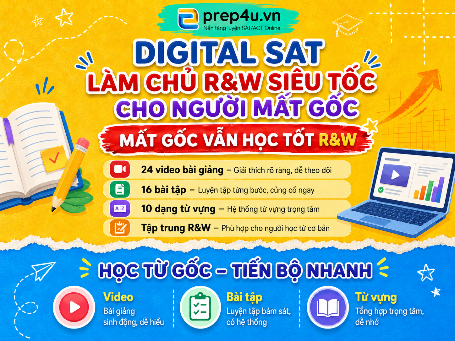 Digital SAT – Làm chủ R&W siêu tốc cho người mất gốc