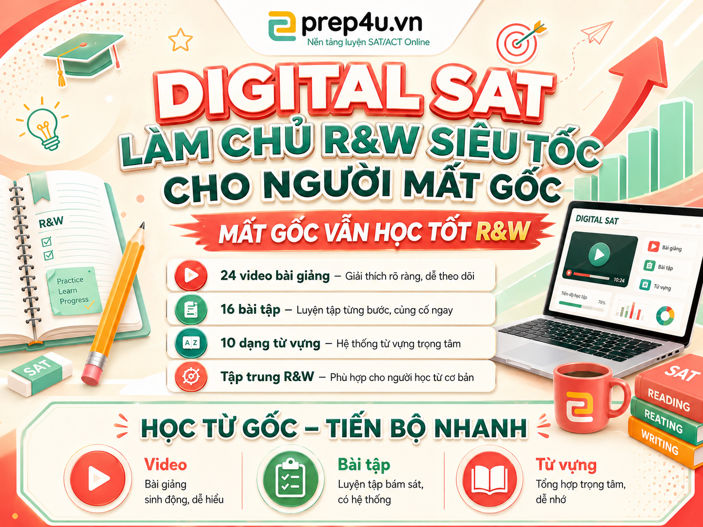 Digital SAT – Làm chủ R&W siêu tốc cho người mất gốc