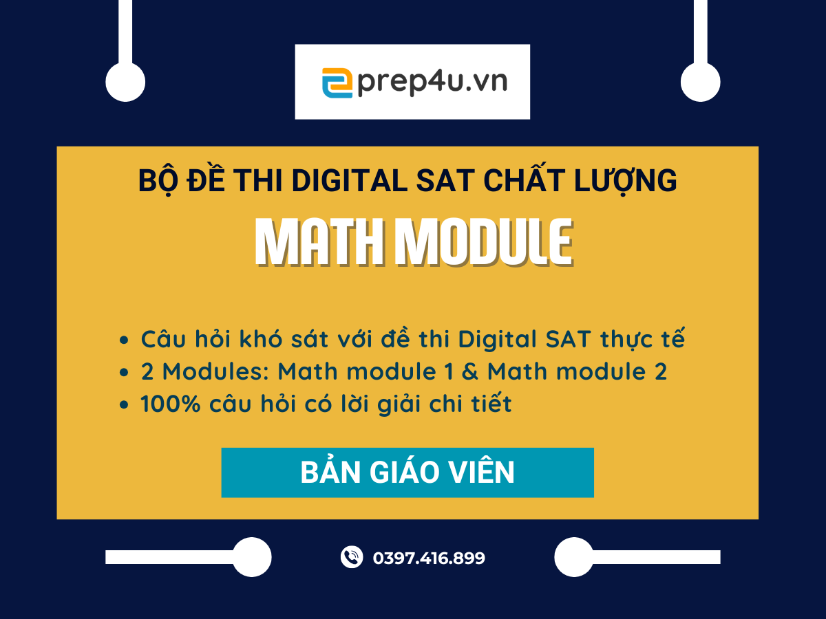Bộ 30 Đề Thi Thử SAT - Math - Cập Nhật Năm 2025 - Bản Giáo Viên