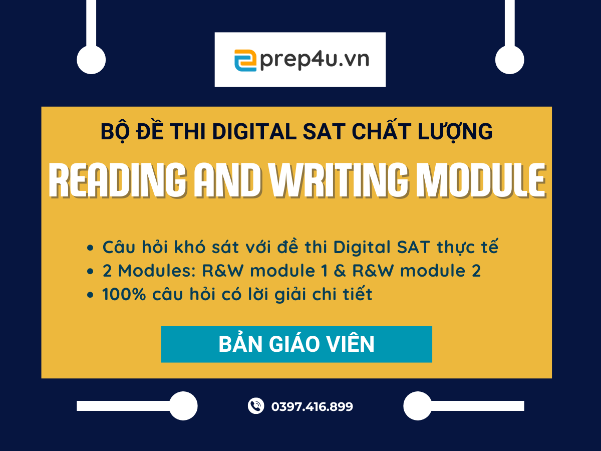 Bộ 30 Đề Thi Thử SAT - Reading and Writing - Cập Nhật Năm 2025 - Bản Giáo Viên