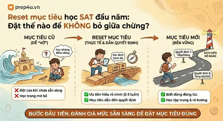Reset mục tiêu học SAT đầu năm: đặt mục tiêu thế nào để KHÔNG bỏ giữa chừng